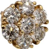 14k Yellow Gold Round Diamond Cluster Stud Earrings 2.10CT