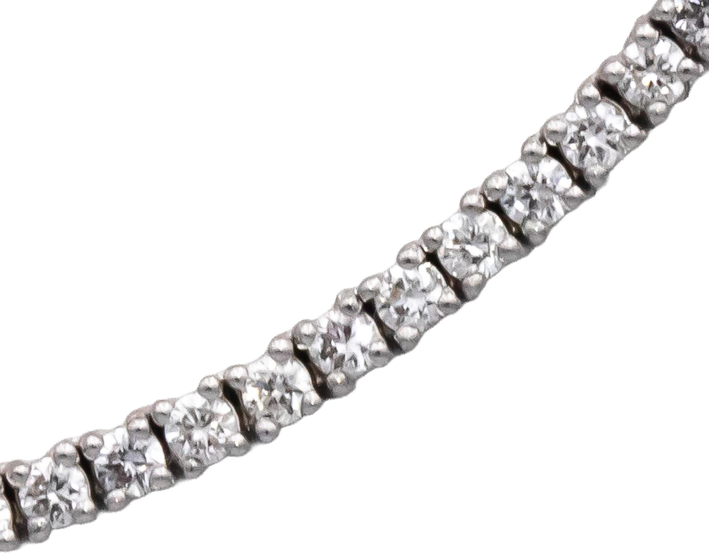 14k White Gold VS Round Diamond Tennis Necklace 4.48CT