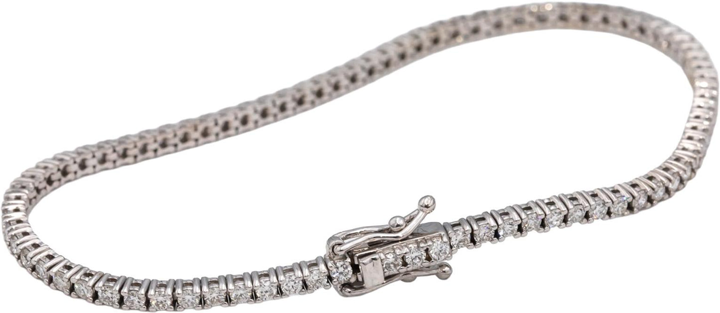 14k White Gold VS Round Diamond Tennis Bracelet 2.09CT