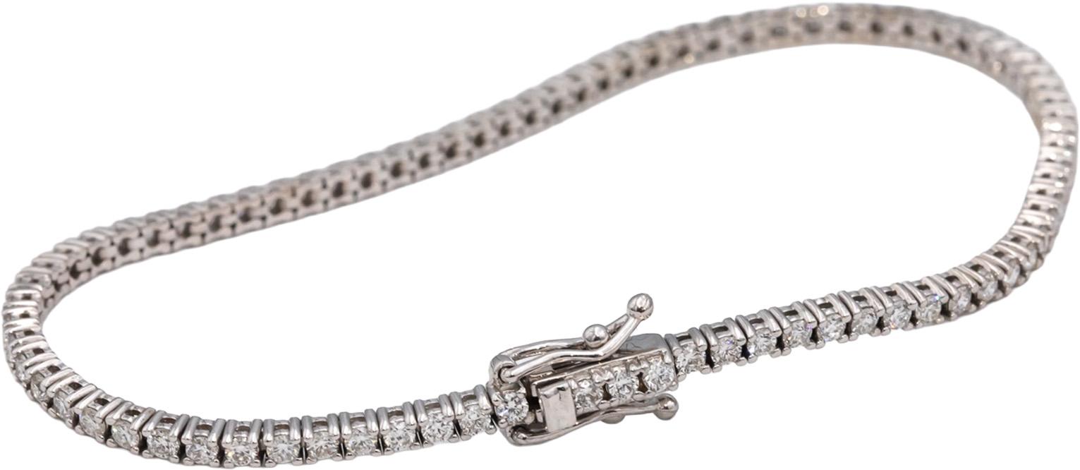 14k White Gold VS Round Diamond Tennis Bracelet 2.09CT