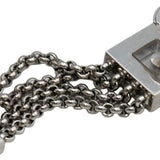 CHOPARD 18k White Gold Happy Diamond Square Earrings With Chains