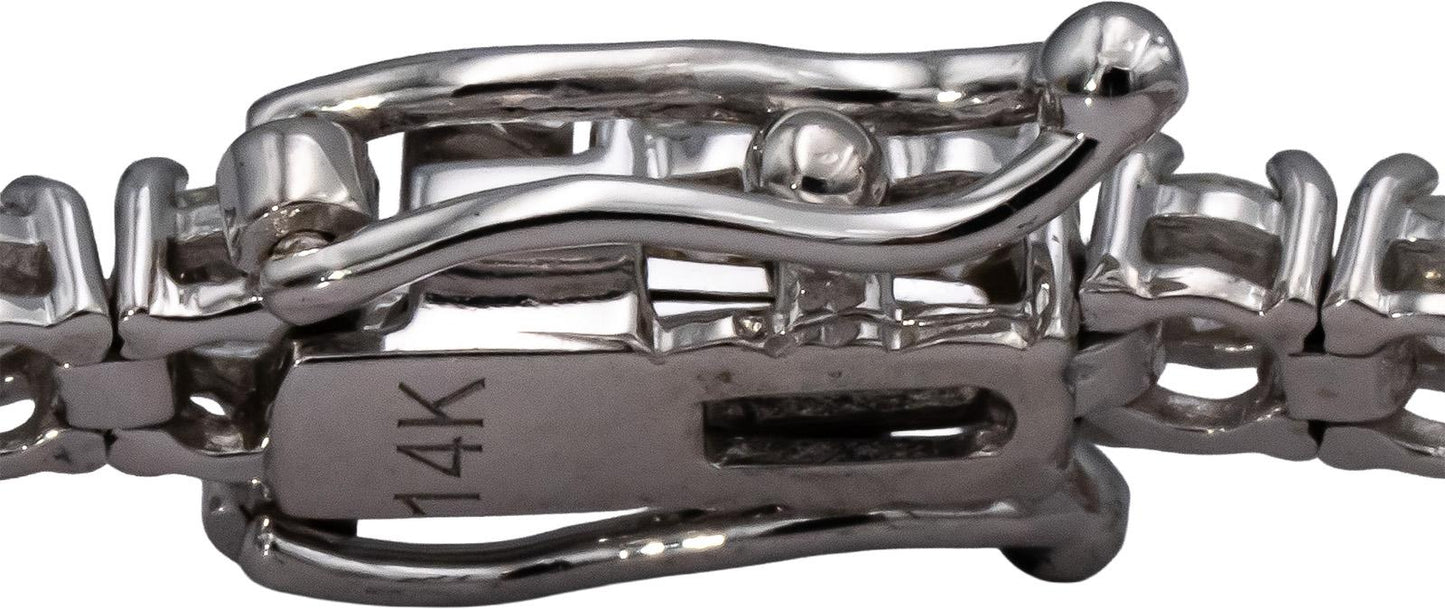 14k White Gold VS Round Diamond Tennis Bracelet 4.43CT