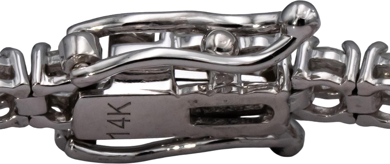 14k White Gold VS Round Diamond Tennis Bracelet 4.43CT