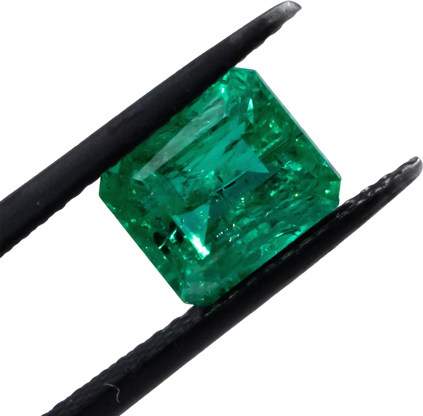 GIA Certified Octagonal Cut Natural Zambia Emerald Loose Gemstone 1.94CT
