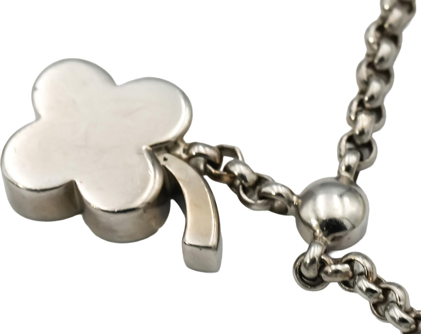 CHOPARD 18k White Gold Happy Diamond Lucky Charm Bracelet