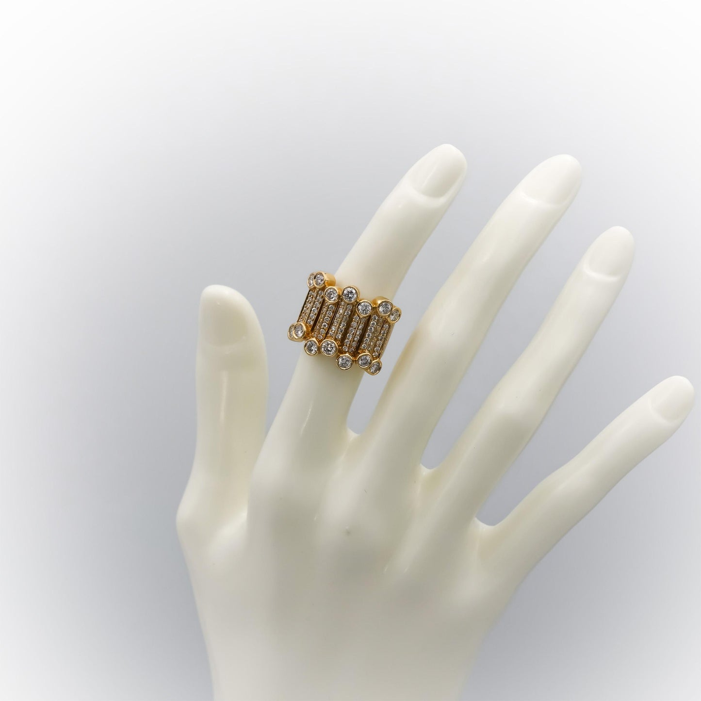 SONIA B. 14k Yellow Gold VS Round Diamond Cocktail Ring 2.0CT Size 5.25