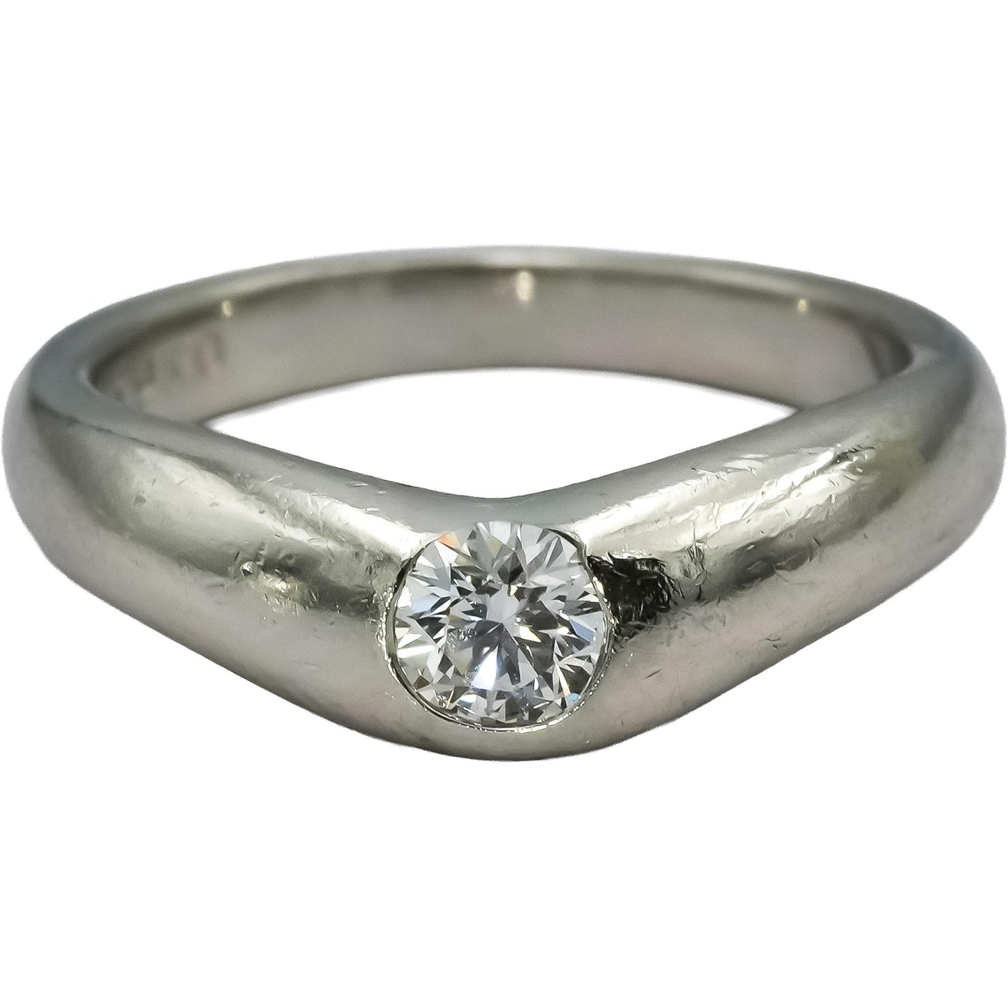 TIFFANY & CO. Platinum Peretti VS Round Diamond Ring 0.25CT Size 3.5