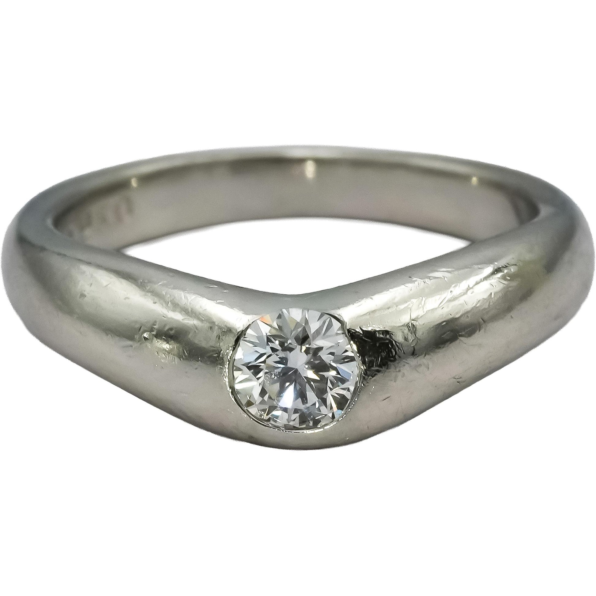 TIFFANY & CO. Platinum Peretti VS Round Diamond Ring 0.25CT Size 3.5