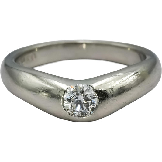 TIFFANY & CO. Platinum Peretti VS Round Diamond Ring 0.25CT Size 3.5
