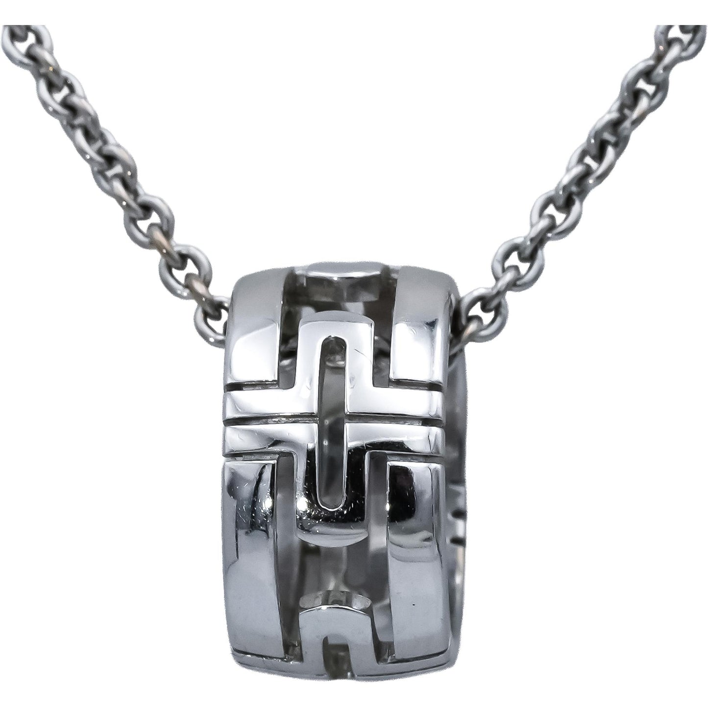 BVLGARI 18k White Gold Parentesi Pendant Necklace