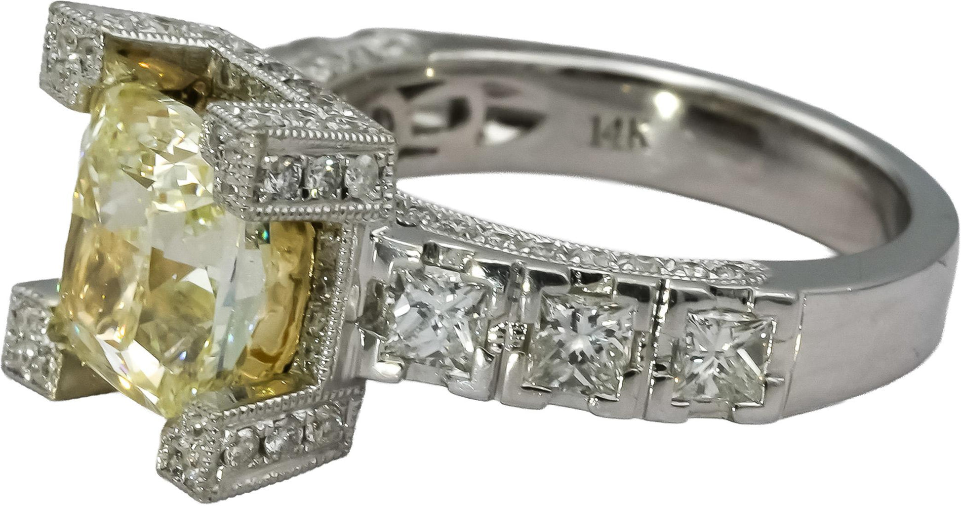 GIA Certified 14k White Gold Diamond Engagement Ring 4.01CT w/ 3.01CT Center