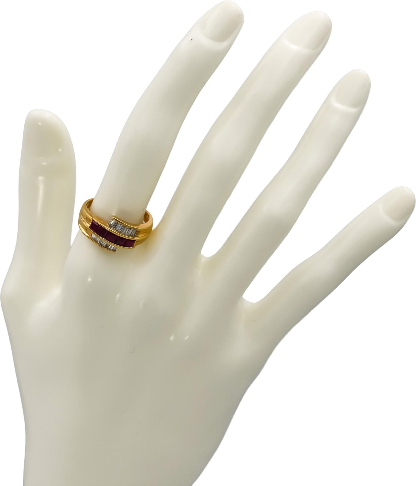 18k Yellow Gold VS Diamond and Ruby Band Ring 1.50CT Size 7.5