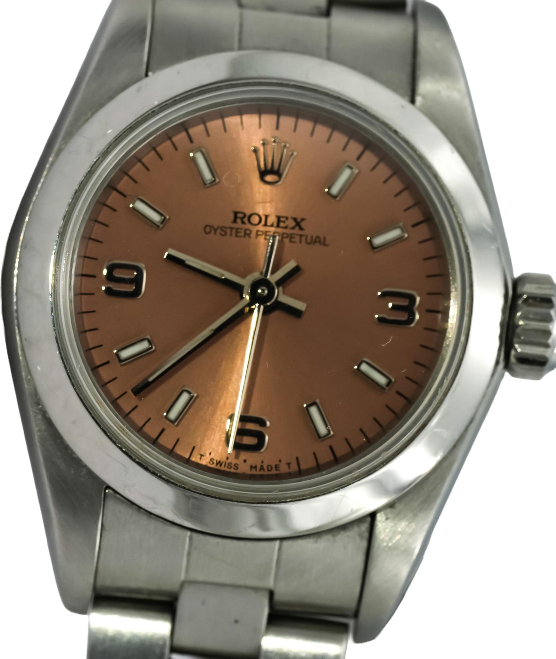 ROLEX Stainless Steel Oyster Perpetual 24 Ladies Watch w/ Papers Ref. 67180
