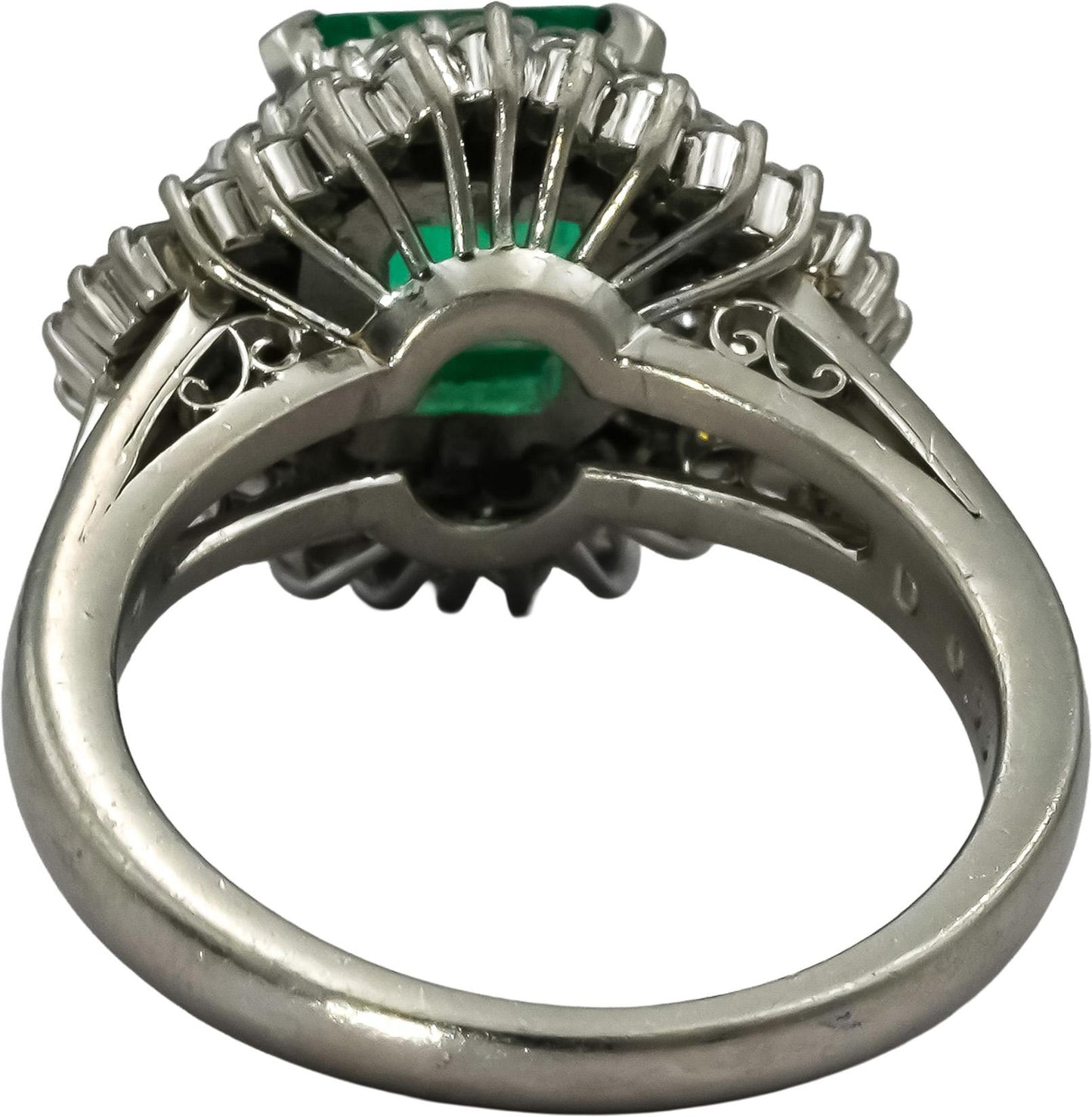 GIA Certified Platinum Colombian Emerald and Diamond Ring 3.06CT Size 6.5