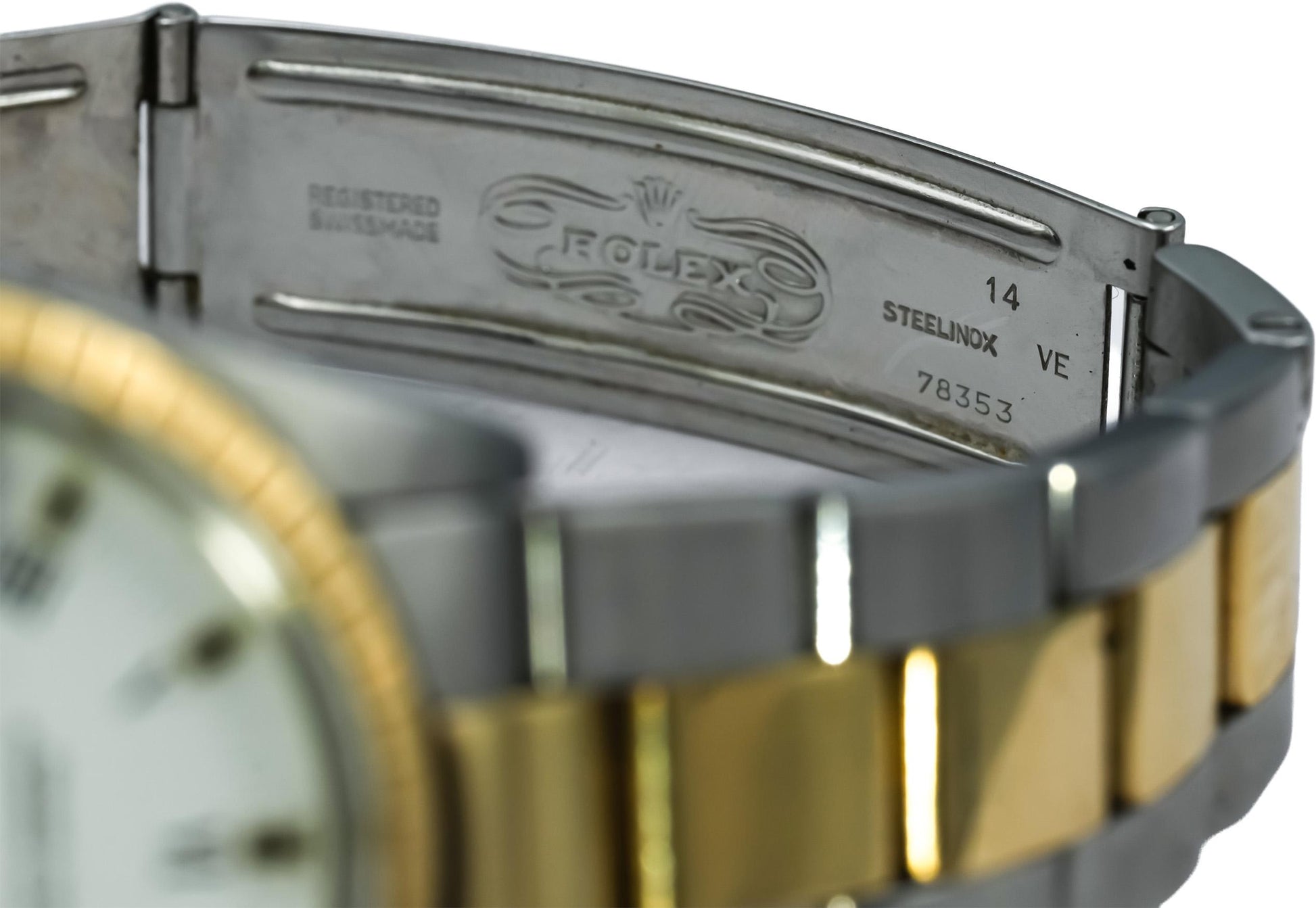 ROLEX Stainless Steel 14k Gold Oyster Perpetual Date 34mm Watch Ref. 1505