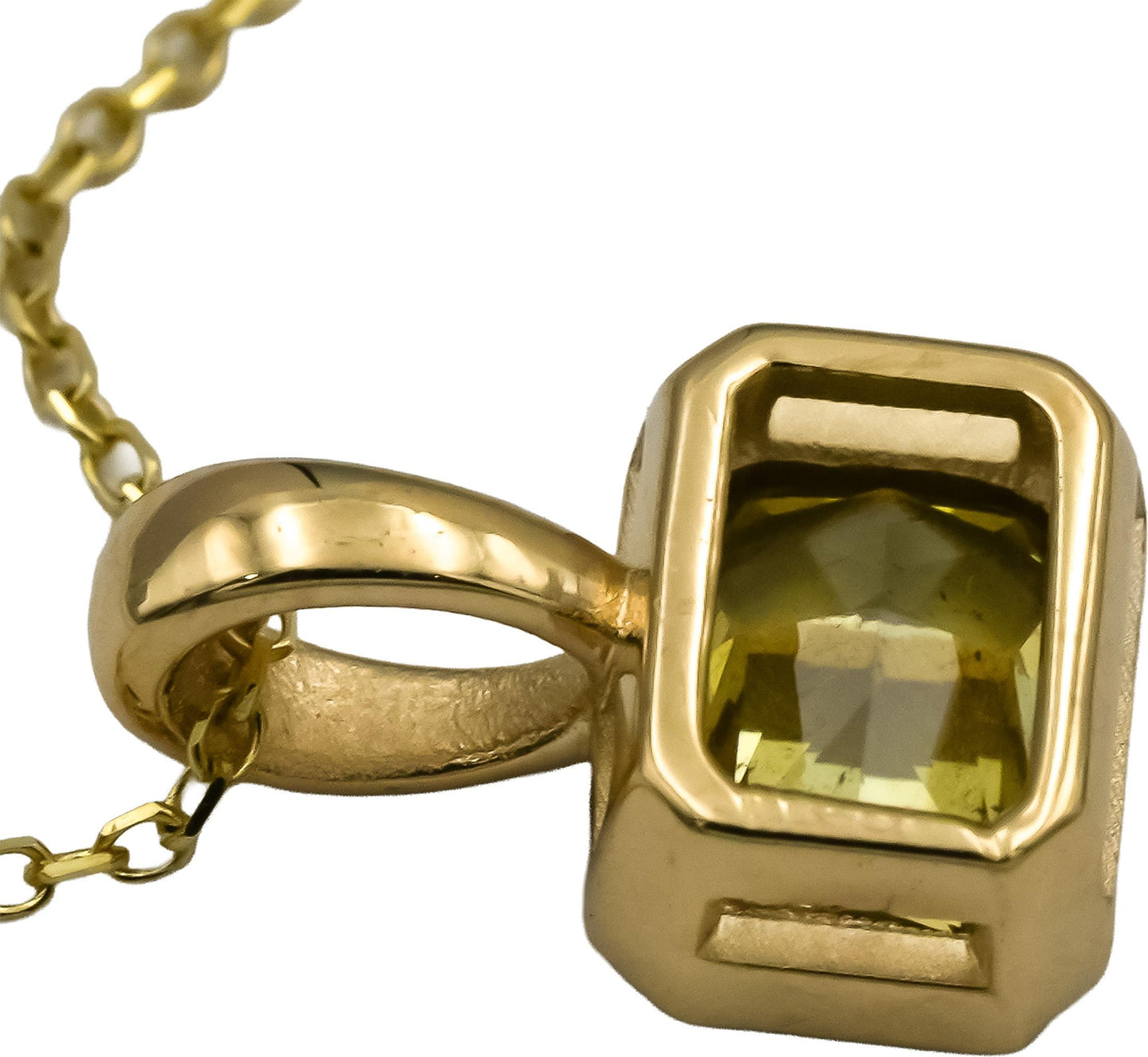 GIA 14k Yellow Gold I1/Fancy Yellow Radiant Cut Diamond Necklace 1.01CT