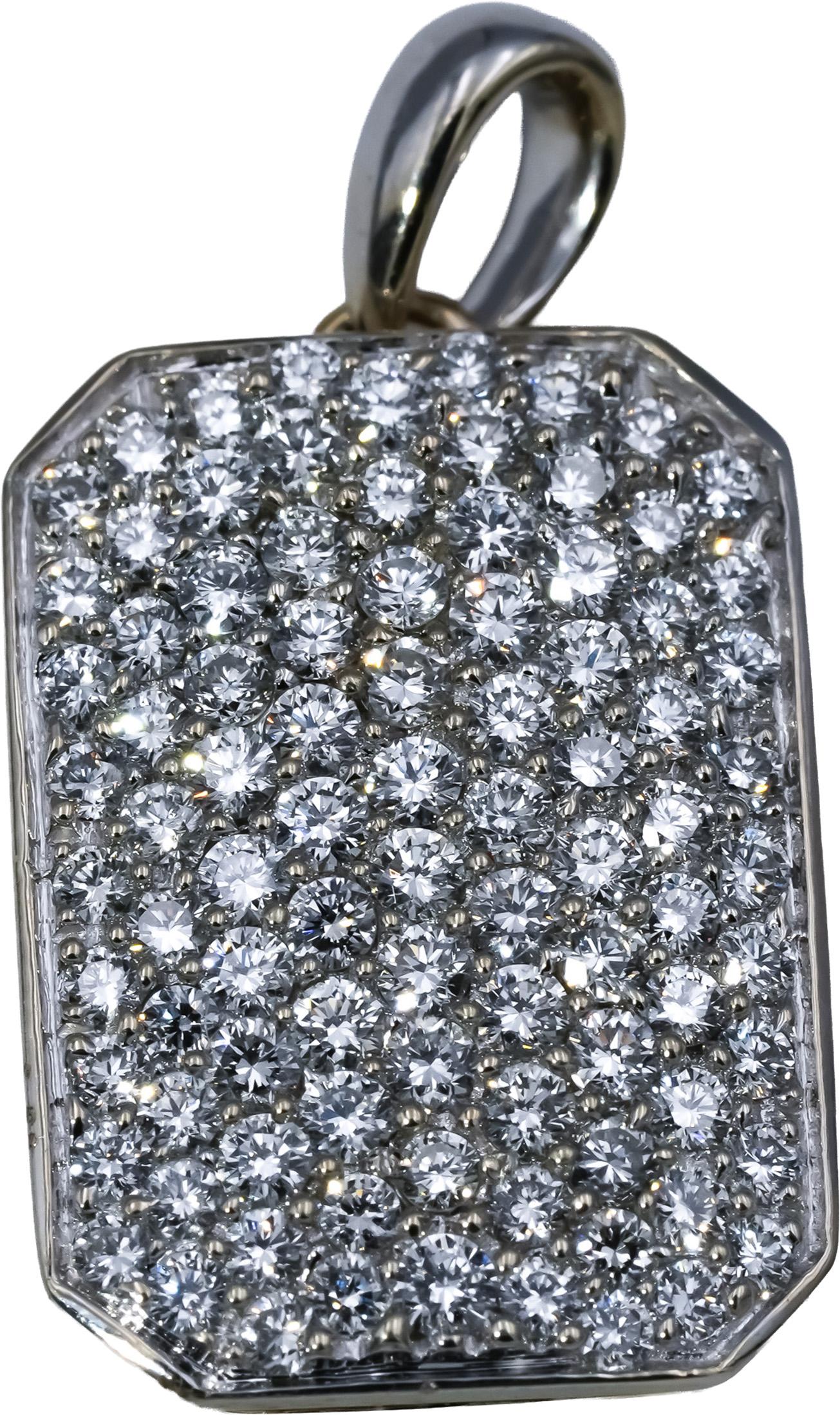 ROBERTO COIN 18k White and Yellow Gold VS Diamond Pave Pendant 1.0CT