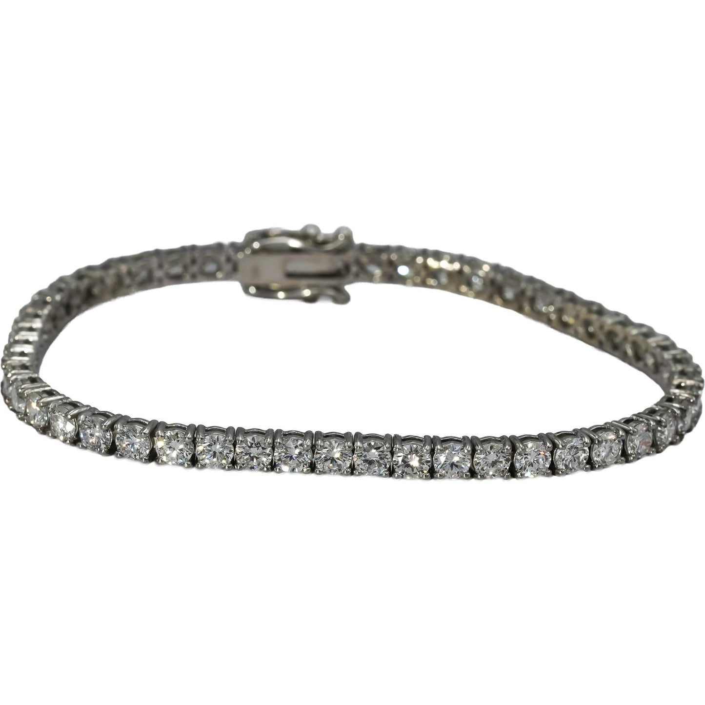 14k White Gold VS Round Lab-Grown Diamond Tennis Bracelet 7.15CT