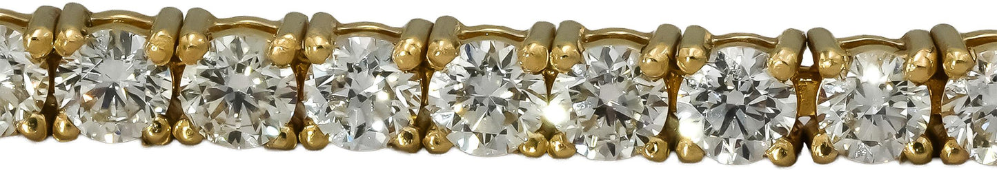 14k Yellow Gold VS Round Diamond Tennis Bracelet 4.92CT