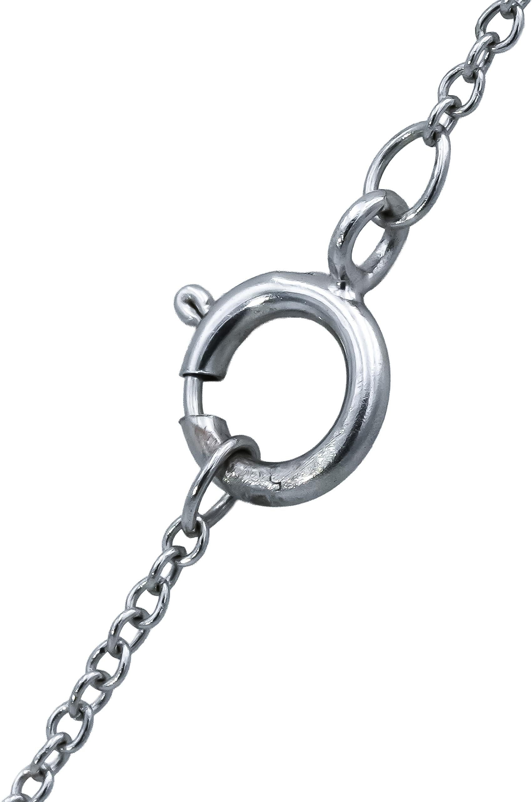 Designer 9k White Gold Diamond and Sapphire Pendant Necklace 0.35CT