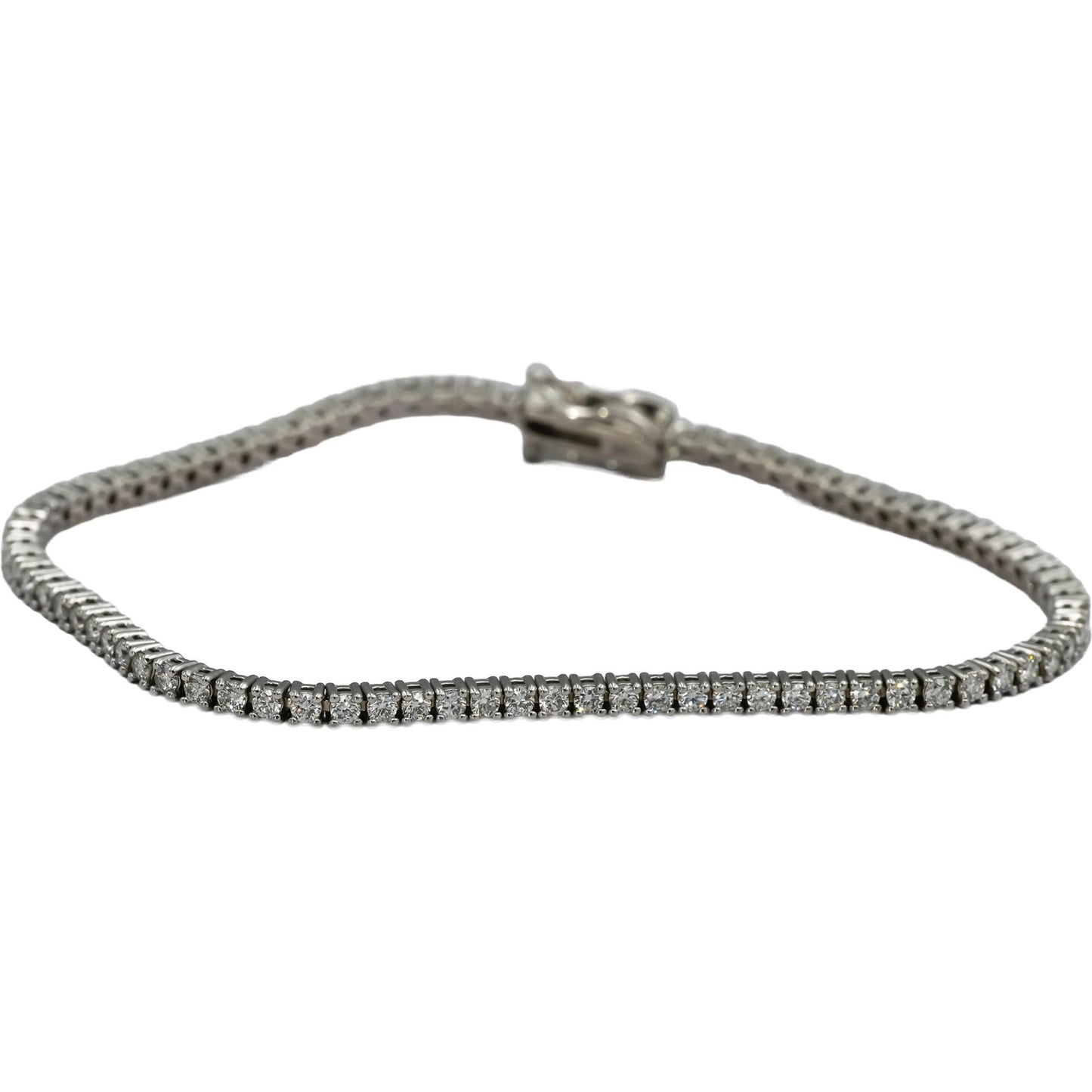 14k White Gold VS Round Diamond Tennis Bracelet 2.07CT