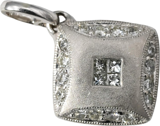 Platinum VS Princess and Round Diamond Pendant 0.35CT