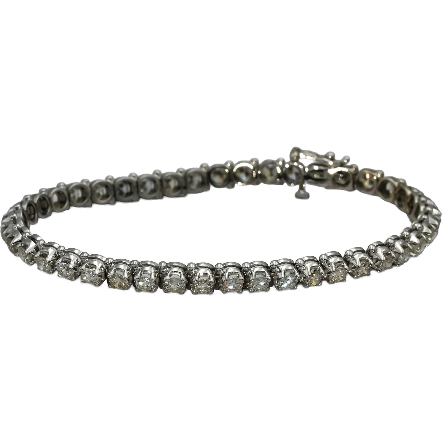 14k White Gold Round Diamond Tennis Bracelet 5.0CT