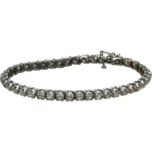 14k White Gold Round Diamond Tennis Bracelet 5.0CT