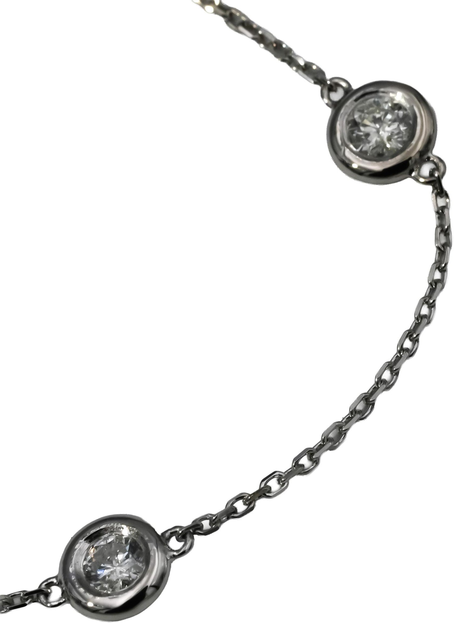 Platinum Round Diamond By The Yard Bracelet 0.40CT 10 Pieces