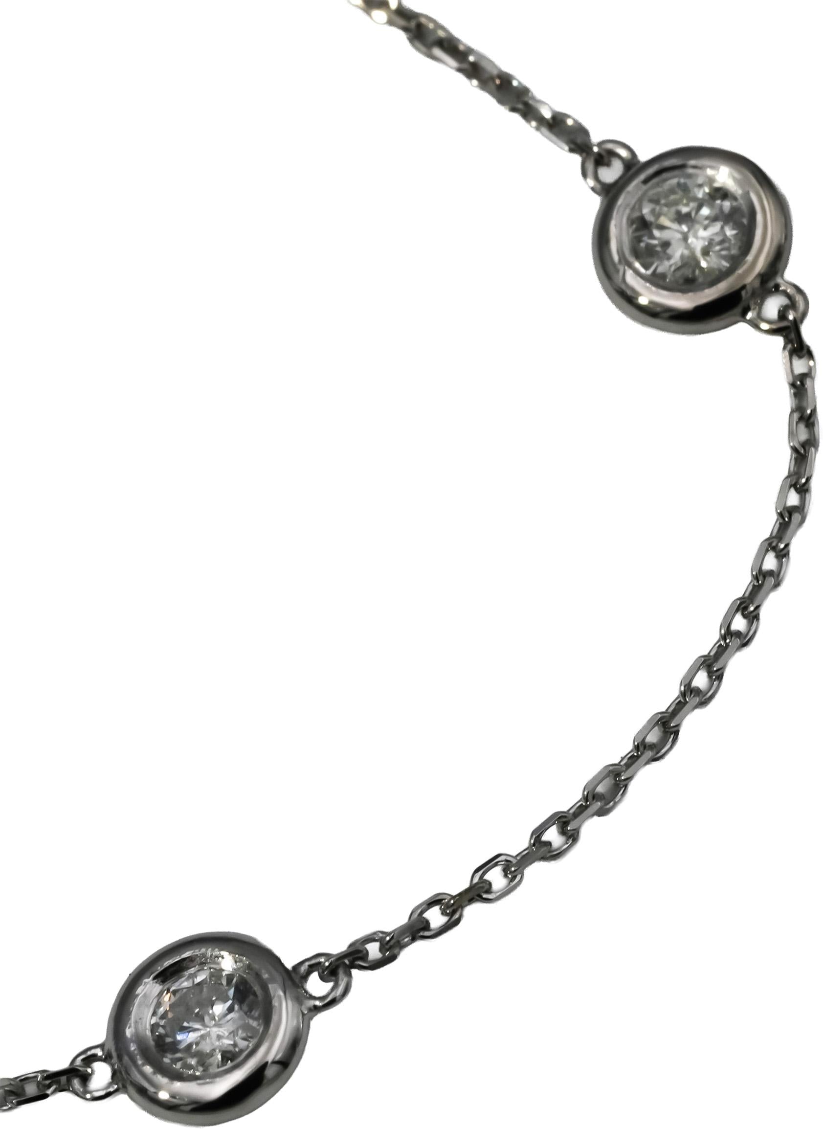 Platinum Round Diamond By The Yard Bracelet 0.40CT 10 Pieces