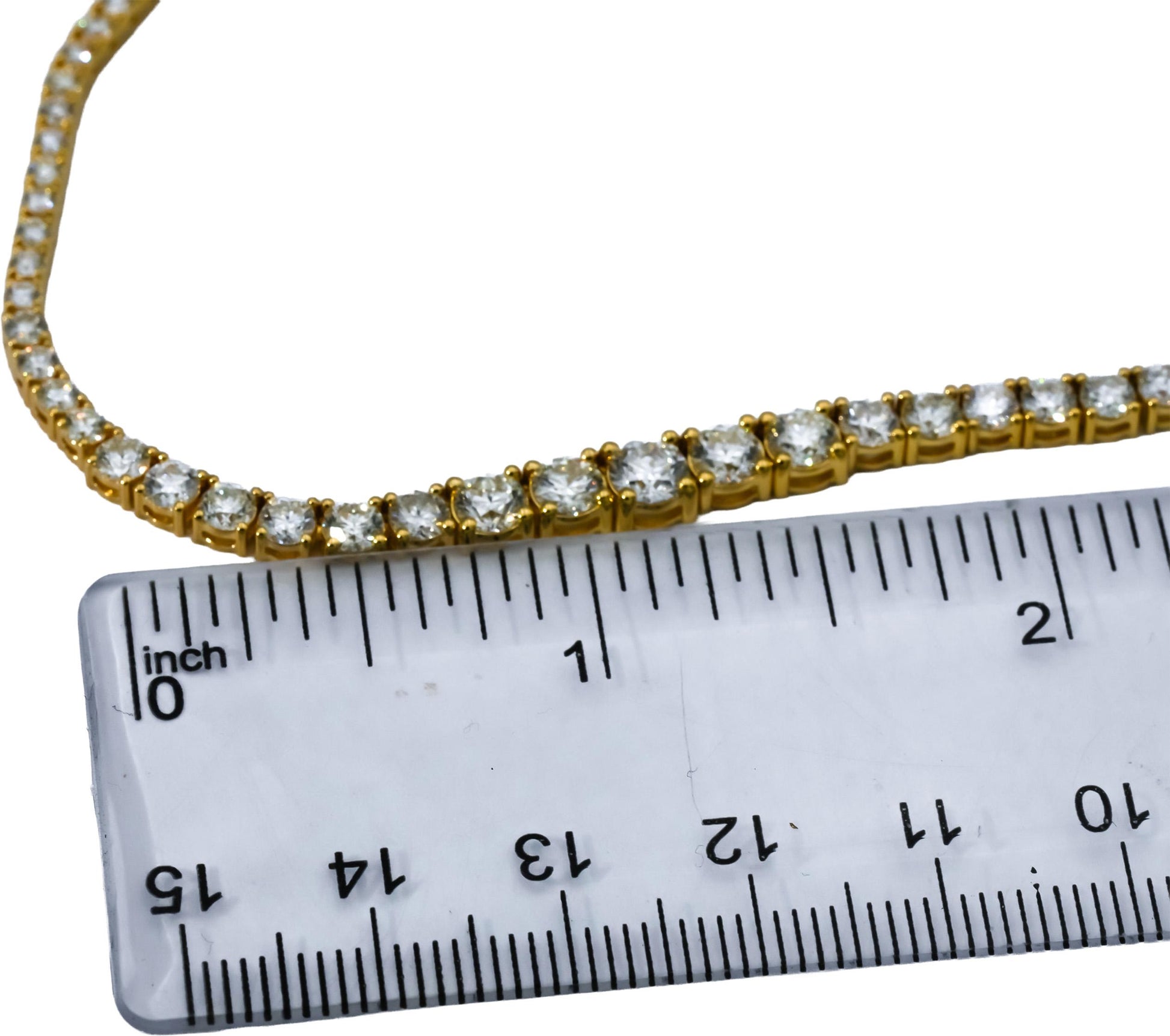 14k Yellow Gold VS Round Diamond Graduated Riviera Necklace 8.11CT 171 Pieces