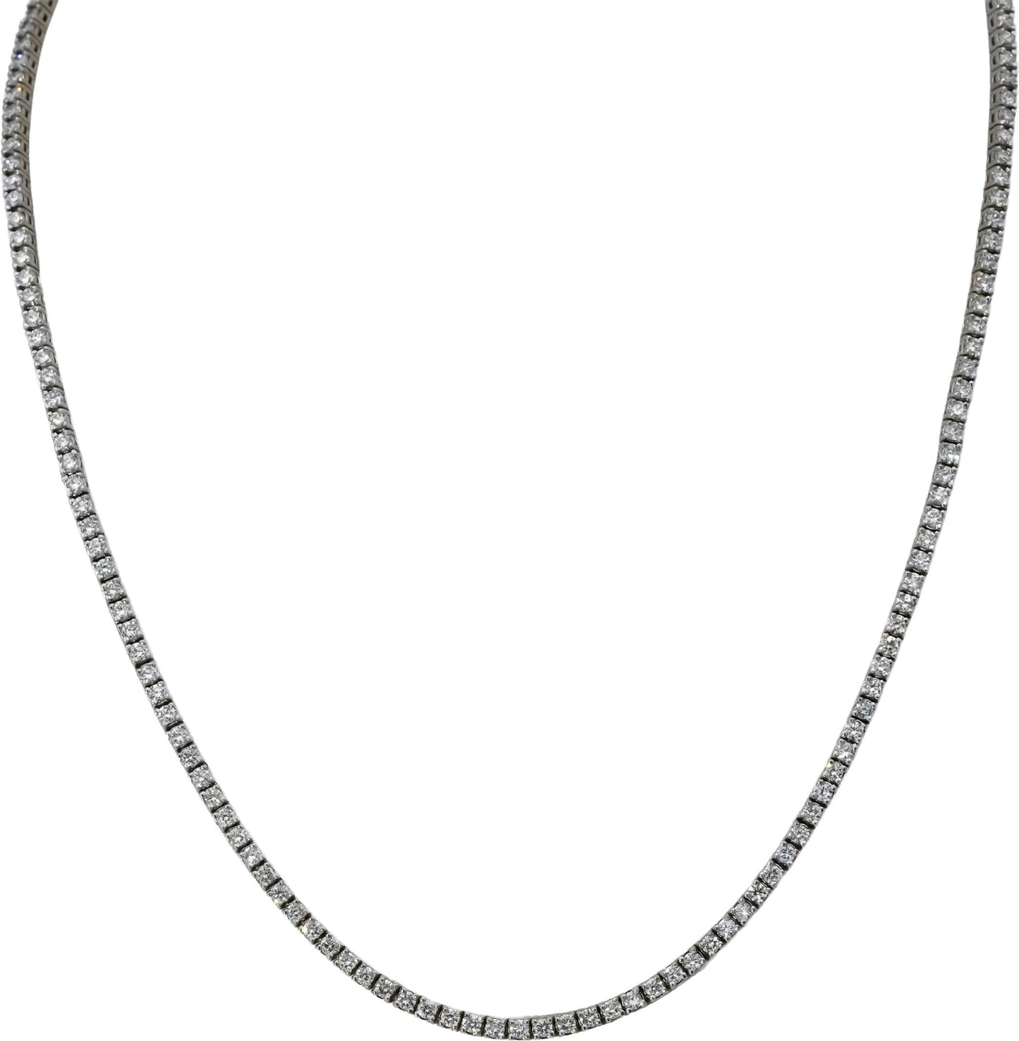 14k White Gold VS Round Diamond Tennis Necklace 4.49CT