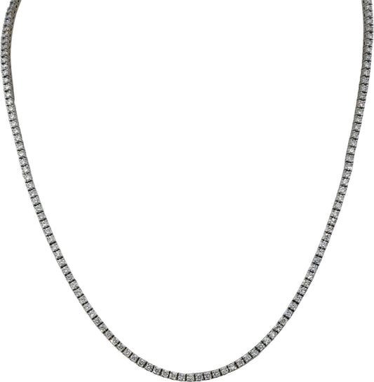 14k White Gold VS Round Diamond Tennis Necklace 4.49CT