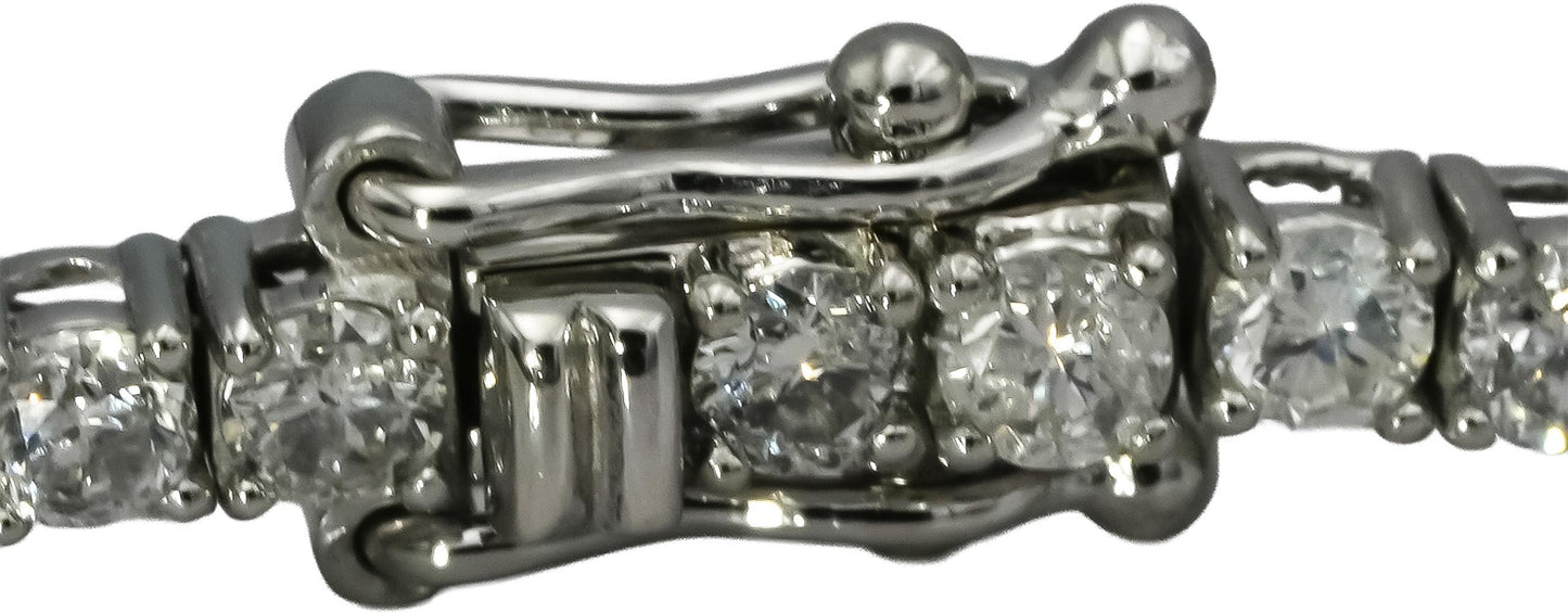 Platinum Round Diamond Tennis Bracelet 3.16CT