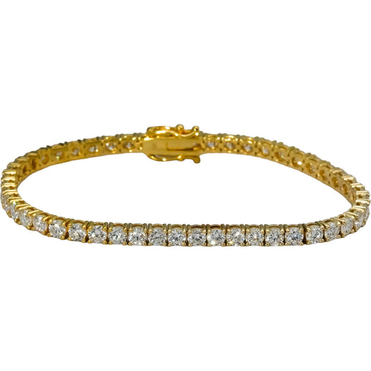 14k Yellow Gold VS Round Lab-Grown Diamond Tennis Bracelet 7.55CT