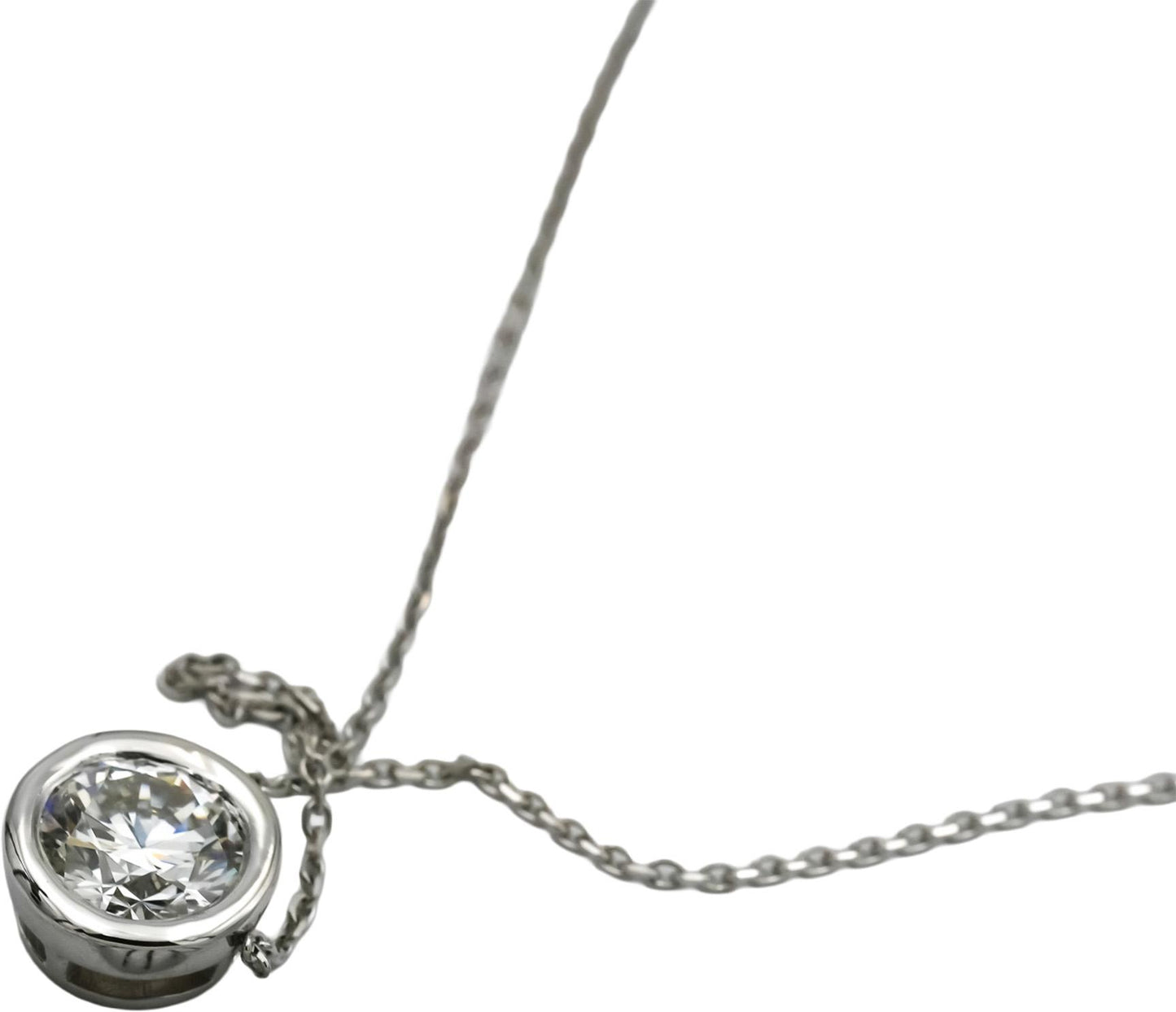 14k White Gold VS Round Lab-Grown Diamond Solitaire Pendant Necklace 1.56CT