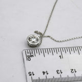 14k White Gold VS Round Lab-Grown Diamond Solitaire Pendant Necklace 1.56CT
