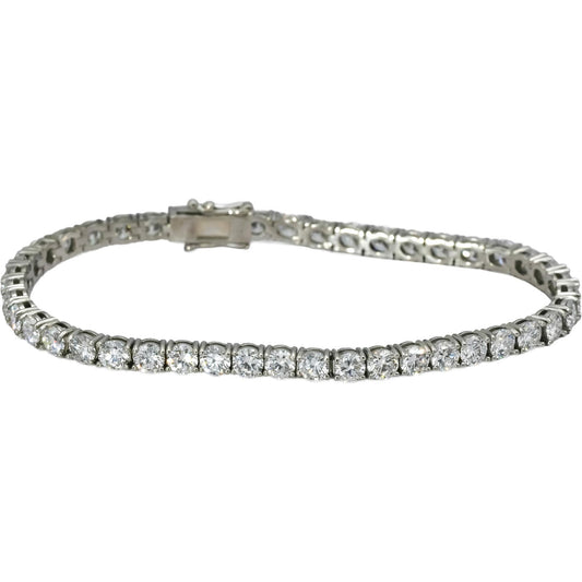 Platinum VS Round Cut Lab-Grown Diamond Tennis Bracelet 10.10CT