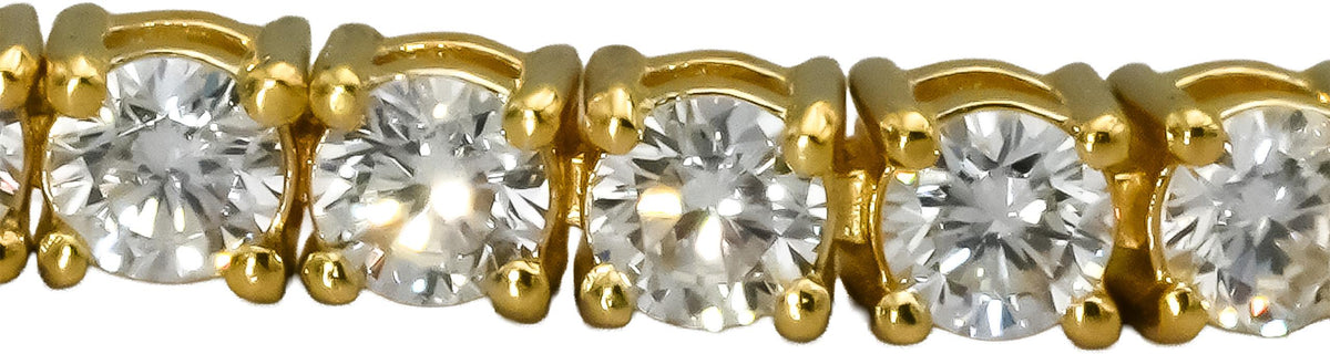 14k Yellow Gold VS Round Lab-Grown Diamond Tennis Bracelet 4.45CT