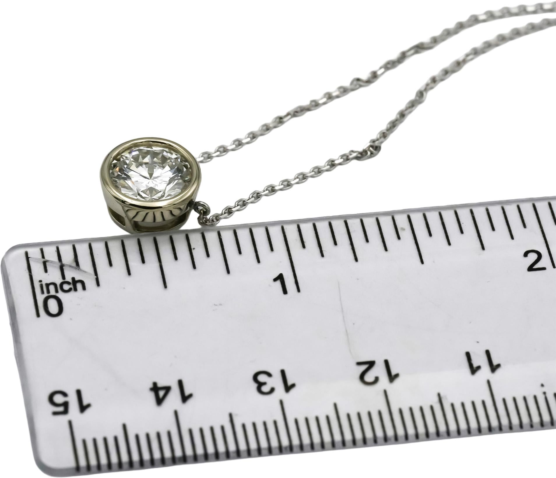14k White Gold VS Round Lab-Grown Diamond Solitaire Pendant Necklace 2.05CT
