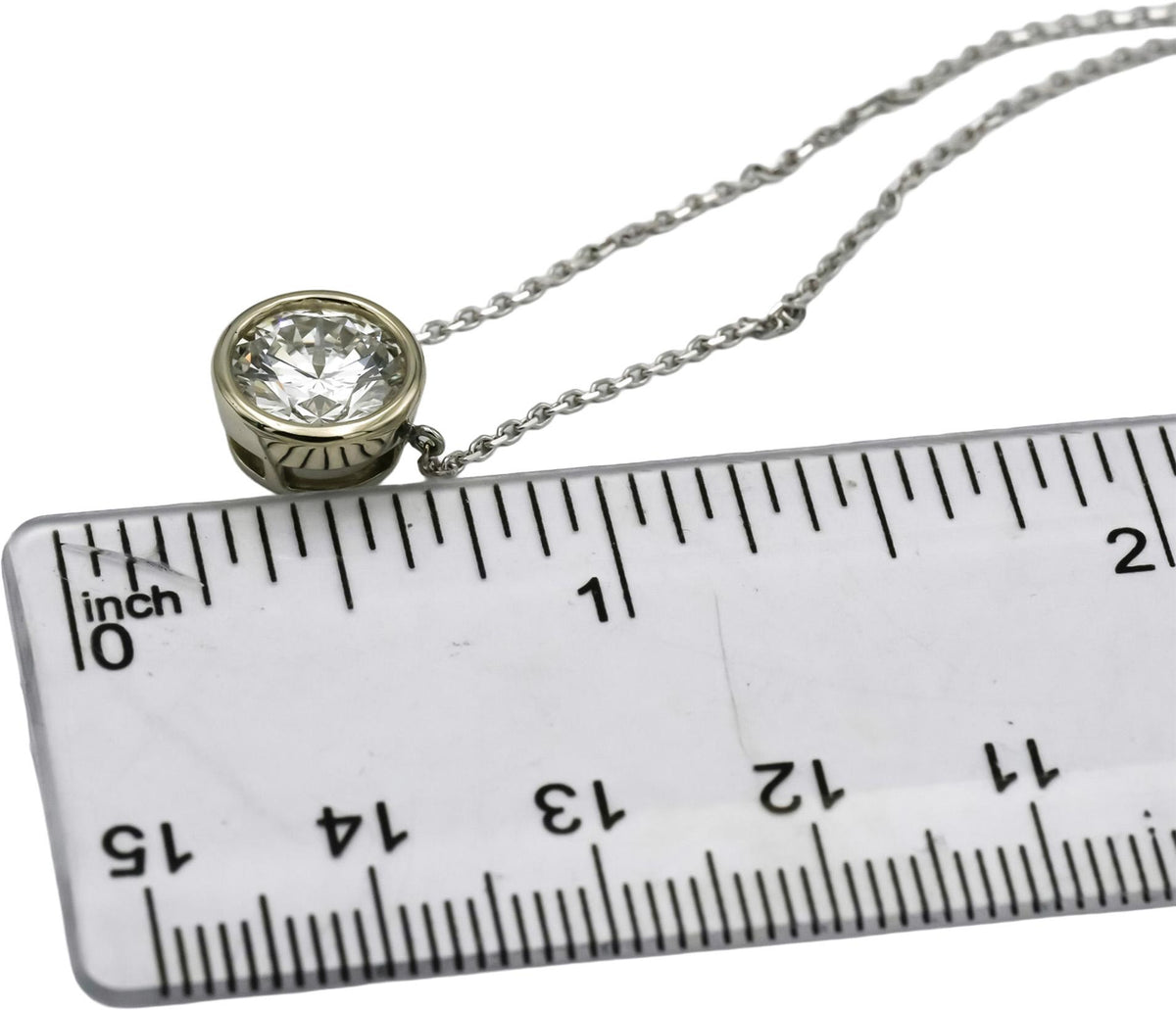 14k White Gold VS Round Lab-Grown Diamond Solitaire Pendant Necklace 2.05CT