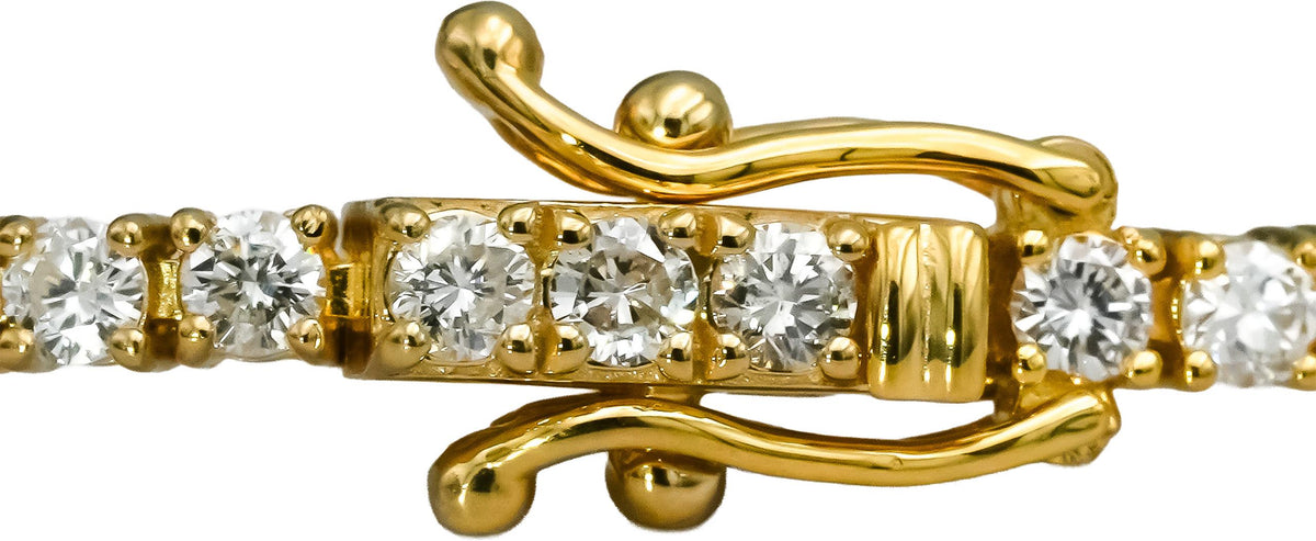 14k Yellow Gold VS Round Natural Diamond Tennis Bracelet 3.20CT
