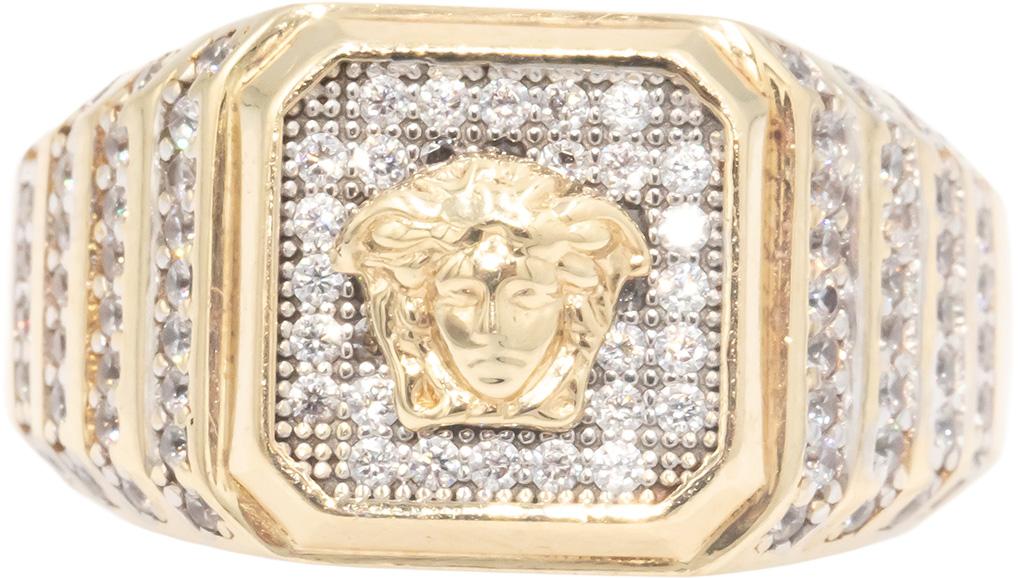 14k Yellow Gold 0.95CT VS Diamond Medusa Ring Size 9.25