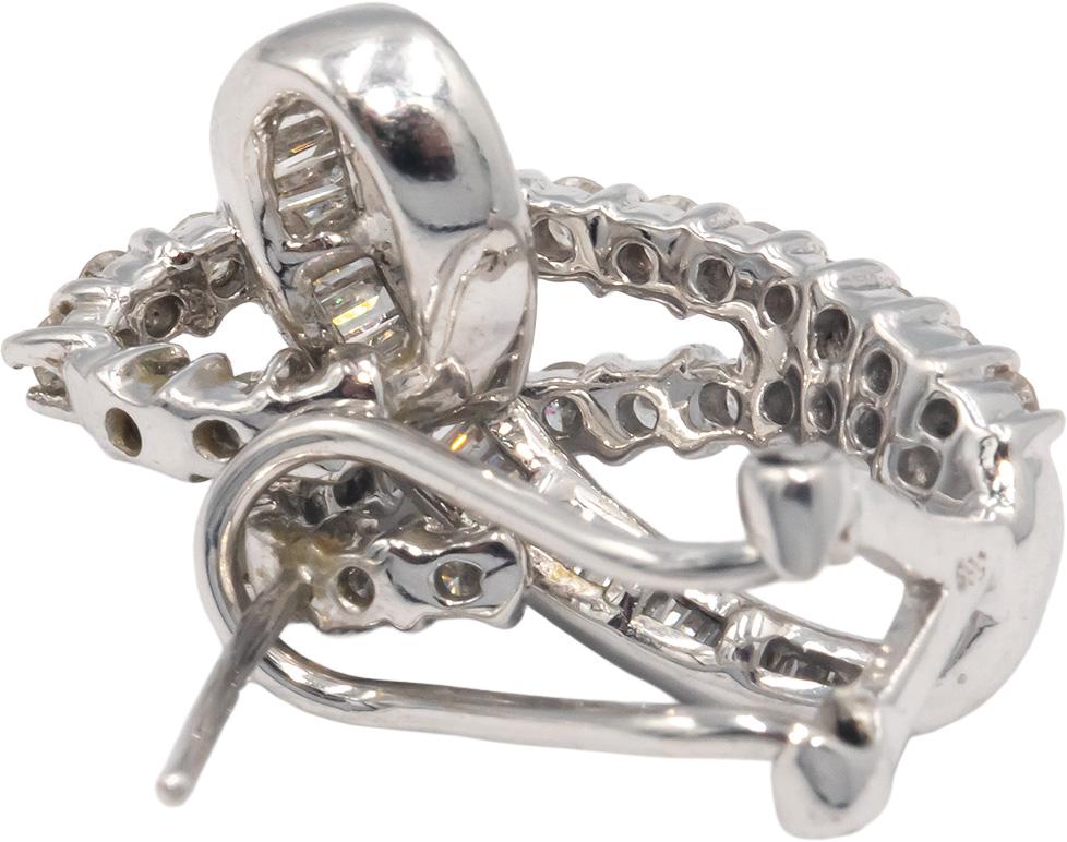 14k White Gold 1.50CT Diamond Knot Style Earrings