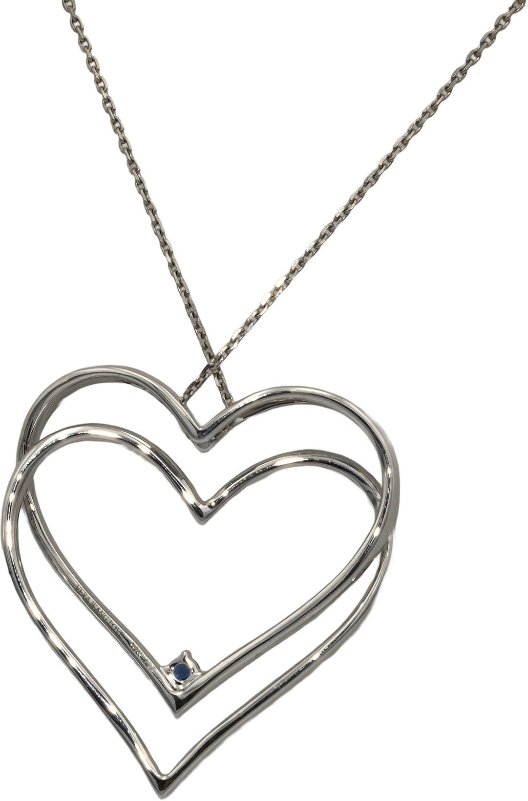 VERA WANG LOVE 10k White Gold 0.50CT Diamond Heart Pendant Necklace