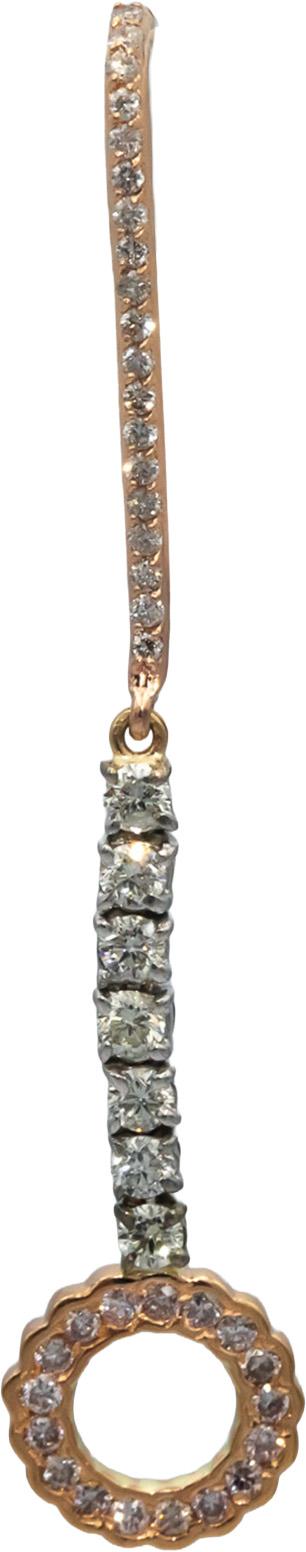 KOZI Designer 14k Rose & White Gold 1.50CT VS Diamond Drop Dangle Earrings