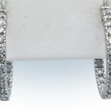 10k White Gold Diamond Inside Out Hoop Huggie Earrings 1.50CT
