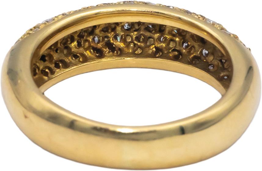 18k Yellow Gold 0.75CT VS Diamond Dome Cluster Band Ring Size 7