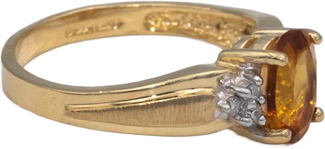 10k Yellow Gold 1.05CT Diamond and Citrine Ring Size 6.25