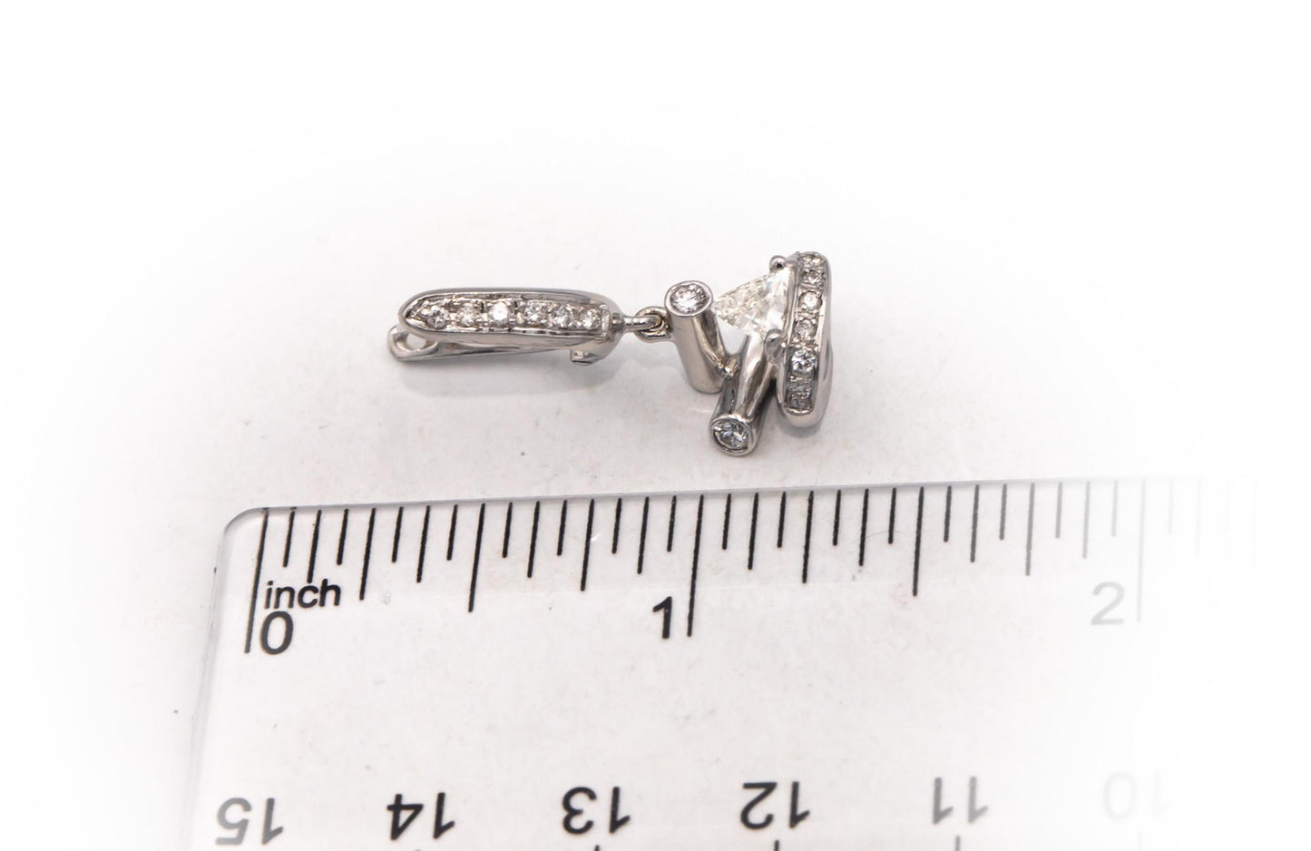 Custom Rare 18k White Gold 0.85CT VS Diamond Drop Dangle Earrings